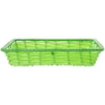 thumbnail image 3 of HUBERT® Wicker Storage Basket Rectangular Green Plastic - 14"L x 12"W x 2 1/2"D, 3 of 3