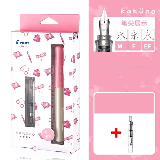 PILOT KaKuno-pluma estilográfica con cara sonriente, FKA-1SR de tinta reemplazable, bolsa de escritura suave, papelería, suministros escolares, caja de regalo de oficina