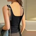 thumbnail image 4 of PiGOGI Women's Summer Lace Tank Top - Sleeveless Round Neck Casual Blouse, Breathable Comfortable Stretchy Camisole for Daily Wear Black L, 4 of 4