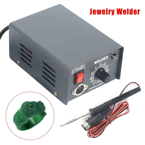 Electric Jewelry Wax Welder Soldering Machine W/ Welding Wax Pen Tool Set 0~370℃ 110V/50Hz 3.9*2.8*5.5in for Jewelry Processing