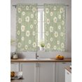 thumbnail image 2 of Sage Green Spring Floral Curtains 45 Inch Length,Sheer Curtains for Bedroom Living Room Window Daisy Flowers Elegant Farmhouse Art Short Kitchen Curtains Drapes for Small Half Window 42"x45" 2 Panels, 2 of 7
