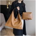 thumbnail image 2 of HLSOHJP Slouchy Hobo Bags for Women Tote Bag Retro PU Leather Crossbody Purse Soft Shoulder Purses 2pcs Work College Handbags, 2 of 7