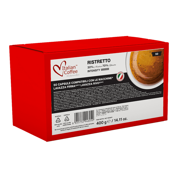 50 Italian Coffee capsules compatible with RIVO machines - RISTRETTO blend