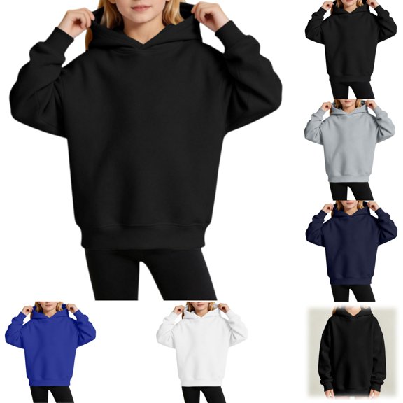 YOUYEDIAN Casual Hoodies for Teen Girls Fall Winter Fleece Hooded Sweatshirt Boys Preppy Versatile Pullover
