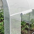 thumbnail image 2 of Zateety 15' X 7' X 7' Walk-In Tunnel Greenhouse, Large Garden Hot House Kit with 6 Roll-up Windows & Roll Up Door, Steel Frame, White, 2 of 9