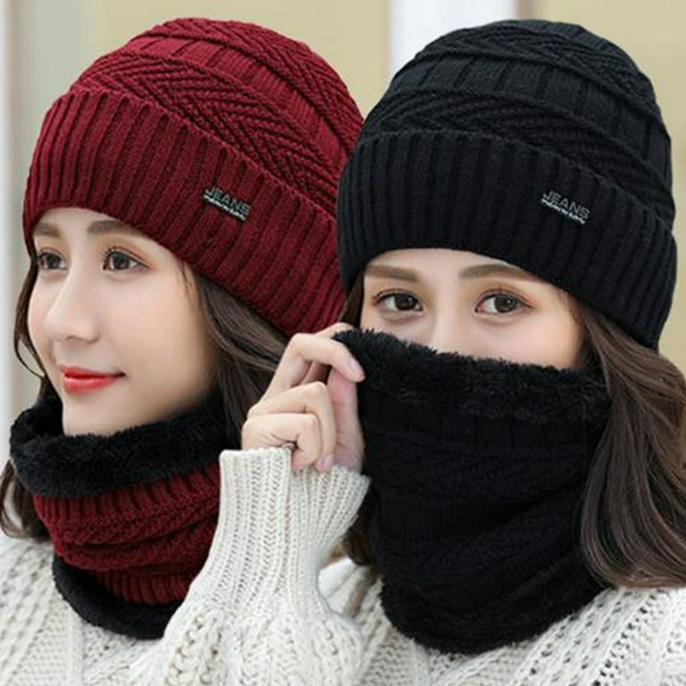 YUUZONE Ski Beanie Hat King Queen Hat For Couples Knit Hat Couple