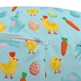thumbnail image 3 of Easter Pouf Cover with Zipper, Colorful Ornate Eggs Cartoon Chicks Chickens Rabbits and Carrots Composition, Soft Decorative Fabric Unstuffed Case, 30" W X 17.3" L, Multicolor, by Ambesonne, 3 of 5