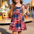 thumbnail image 2 of felwors Girls July 4th Dress Red White Blue Toddler Patriotic Outfit American Sundress 1-6 Years(Brick Red,4-5 Years), 2 of 5