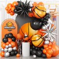 thumbnail image 1 of Kit de arco con globos de baloncesto Adorely, negro, naranja y plateado, 1 of 7