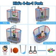 thumbnail image 2 of 60" Toddler Trampoline for Kids with Basketball Hoop, SHINPT Indoor Outdoor Kids Trampoline with Enclosure, Swing, Sandbag, Ring, Gymnastics Bar, Ocean Balls, Small Trampoline Gift for Boys Girls, 2 of 7