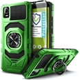 thumbnail image 1 of Nagebee Phone Case Compatible for Cricket Debut Smart (2022) with Tempered Glass Screen Protector (Full Coverage), Full-Body Protective [Military-Grade], Magnetic Car Ring Holder Durable (Green), 1 of 6
