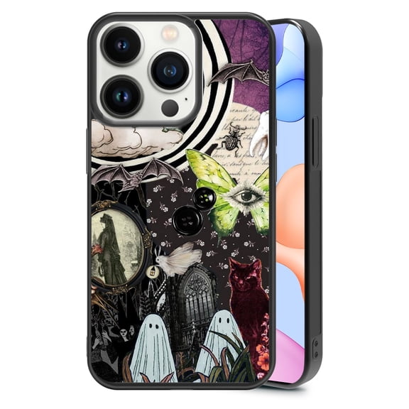 Halloween Ghost for iPhone 13 Pro Max Case, Cute Aesthetic Fashion Jigsaw Puzzle Shock-Absorbent Protective,Black