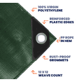 thumbnail image 3 of Tarpco Safety 7 Mil Heavy Duty Tarp Camping Tarpaulin Waterproof Cover, Green and Black 30 x 70Ft, 3 of 6