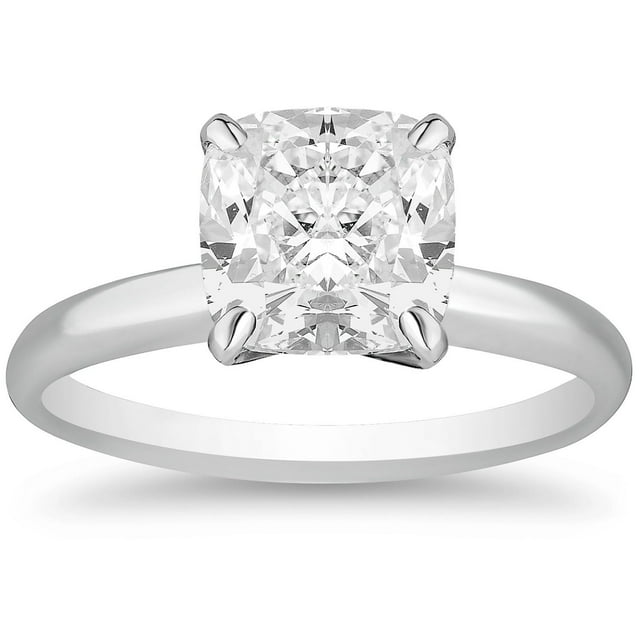 3.00 CT. T.W. Cushion Cut Diamond Solitaire Ring in 18K Gold