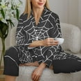 thumbnail image 6 of Daiia A Web With A Spider for Women's Long-Sleeved Pajama Set – Soft & Comfortable Sleepwear Button-Up Pajamas Cozy Lounge Wear-Medium, 6 of 7
