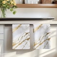 thumbnail image 7 of White Gold Modern Kitchen Towels Set of 4, Abstract Vintage Marble Geometric Absorbent Dish Towels for Kitchen, Microfiber Hand Towel, Quick Drying Tea Towel for Cleaning Decorative Dishcloths, 7 of 7