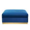 thumbnail image 2 of Modway Sanguine Modern Style Velvet and Stainless Steel Ottoman in Navy, 2 of 6