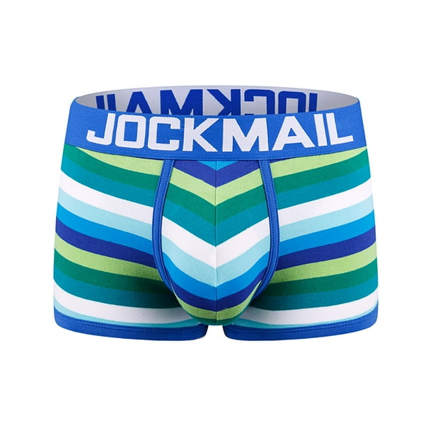 DENGDENG Mens Underwear Boxer Briefs Striped Brief Stretch Shorts Soft
