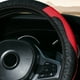 thumbnail image 5 of Protector para volante de coche de 38cm, cuero PU, antideslizante, Universal, elástico, cómodo, suave, negro y rojo, 5 of 10
