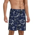 thumbnail image 2 of Wukai Hawaiian Style Men’s Short Pajama Pants With Pockets Soft Sleep Pj Shorts for Men-XX-Large, 2 of 6