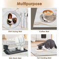 thumbnail image 4 of Coffee Mat for Countertops, White Gold Marble Texture Dish Drying Mat 2 Pcs for Kitchen Coffee Bar Accessories, Coffee Maker Espresso Machine Dish Rack Hide Stain Rubber Backed 12x19In, 4 of 6