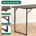 thumbnail image 6 of HaiCube 4FT Folding Table, Adjustable Height 23–29in, Heavy Duty Portable Table, Waterproof HDPE, Fold-in-Half for Picnic & Indoor, Khaki, 6 of 8