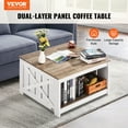 thumbnail image 2 of VEVOR Table Basse de Ferme Carrée 31,5 Pouces avec Compartiment de Rangement Ouvert, 2 of 9