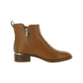 thumbnail image 2 of CALVIN KLEIN Womens Beige Logo Hardware Zipper Accent Padded Deniece Almond Toe Block Heel Zip-Up Booties 11 M, 2 of 3