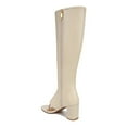 thumbnail image 3 of YDN Women Open Split Toe Knee High Boots Side Zipper Mid Chunky Heels Fashion Dressy Party Long Booties Size 13 Beige, 3 of 3