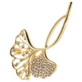 thumbnail image 3 of Ginkgo Brooch Luxurious Temperament Brooch Rhinestone Pin Delicate Suit Accessory, 3 of 9