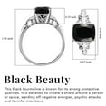 thumbnail image 3 of 925 Sterling Silver Rings for Women - Black Tourmaline Rings Birthstone October - Promise Engagement Vintage Jewelry Birthday Christmas Gifts Size - 7, 3 of 12