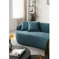 thumbnail image 5 of Modern Blue Boucle 3-Seat Curved Sofa for Living Room, Bedroom, 5 of 11