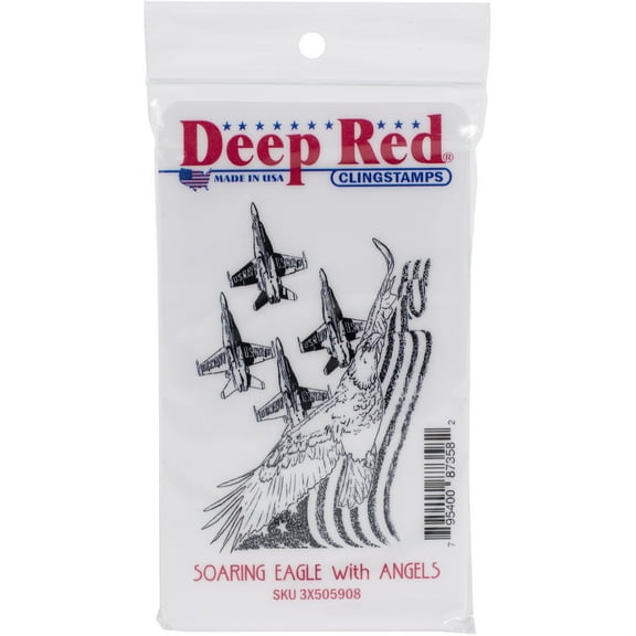 Deep Red Stamps Soaring Eagle With Angels