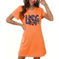 thumbnail image 5 of Soft Cotton Long Sleeve Sleepshirts on Clearance Womens Plus Size Pajamas Dress Short Sleeve Crewneck Casual Sleepdress 4th of July Summer Flowy Nightgowns New Orange XL, 5 of 5