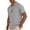 Gray #005, variant on Mens Linen Polo Shirt Short Sleeve Summer Beach Vacation Shirt Casual Lightweight Button Henley Top, 2XL