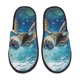 thumbnail image 1 of Fotbe Watercolor Turtle4 Pantuflas Peludas para Mujer con Estampado, Zapatillas de Peluche, Zapatos de Invierno para Casa, Uso Interior y Exterior-Large, 1 of 8