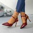 thumbnail image 6 of Viluyesy Women's High Heels Sandals, Sexy Slingback Adjustable Strap Pointed Toe Ladies Wedding Party Dress Shoes Red 7, 6 of 9