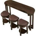 thumbnail image 3 of LKTART Bar Table and Chairs Set Modern Retro Table with Stools Behind Couch Console Table Set Solidwood Legs Dividers (Espresso), 3 of 18