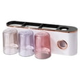 thumbnail image 2 of Toothbrush Holders Self Adhesive Wall Mounted Automatic Toothpaste Dispenser with 3 Cups 9 Toothbrush Organizer Slots Multifunctional Electric Toothbrush Holders Reusable Toothbrush Rack, 2 of 11