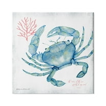Stupell Industries Voice of Sea Quote Blue Crab Red Coral, 17 x 17, Design by Stephanie Workman Marrott