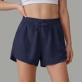 thumbnail image 2 of TOWED22 Girls Athletic Shorts Sports Running Workout Track Cheer Teen Gym Summer Dolphin Pockets(Navy,4-5 Y), 2 of 4