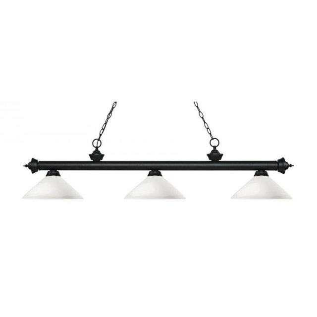 Z-Lite Riviera 3 Lumière Billard Lumière en Noir Mat