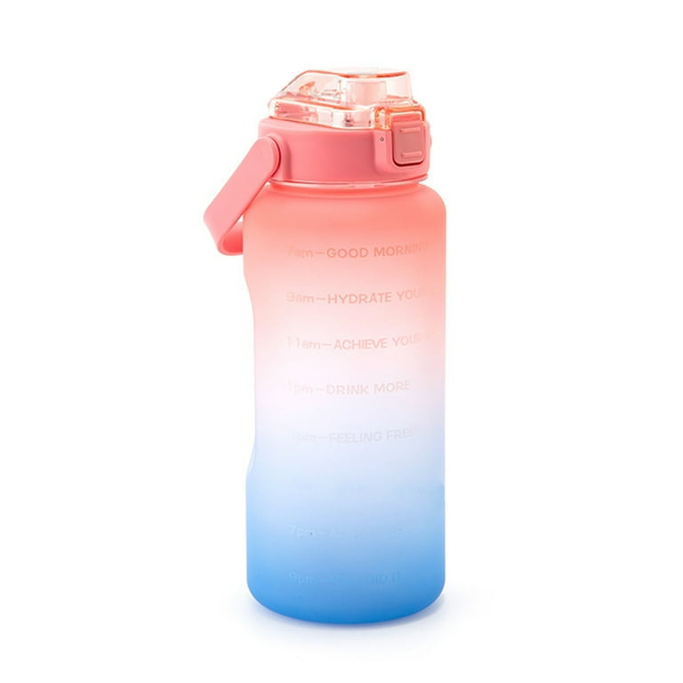 Gradient Color Water Cup Fitness Sports Water Bottle Outdoor Straw