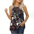 thumbnail image 1 of Samickarr Plus Size Summer Tops For Women Tops Dressy Casual Women Casual Tank Loose Printed Sleeveless Round Neck Lace T-Shirt Halter Tops Sleeveless Shirts Pleated Workout Tops For Women, 1 of 7