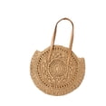 thumbnail image 5 of Dtchengua Round Rattan Bag, 16" Hand-woven Wicker Basket Purse, Boho Crossbody Handbag With Strap Handle, Retro Summer Beach Straw Tote Clutch for Women, 5 of 7