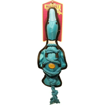 UPC: 0784369434385 | Multipet Cross-Ropes Duck Dog Toy  Assorted Colors  Size: 11.5