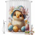 thumbnail image 2 of Shower Curtain for Bathroom Watercolor Chicken Easter Egg Flower Waterproof Bath Curtains Shower Curtains with Hooks,Cartoon Spring Bathroom Curtain Privacy Drapes for Bathtubs Toilet 36x72in, 2 of 7