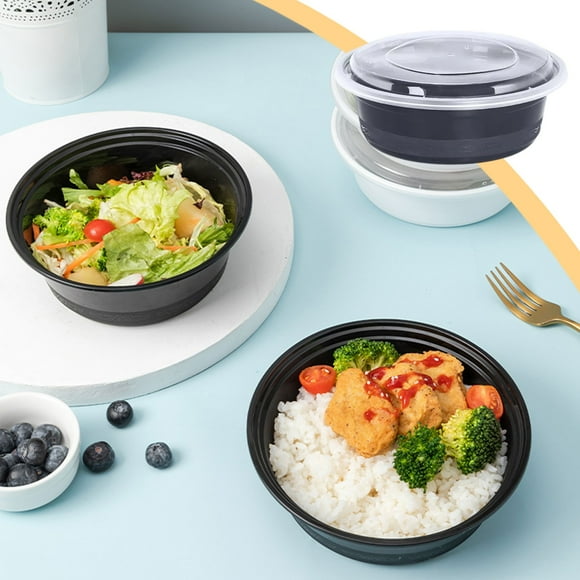 EGNMCR Packaging Box Circular Lunch Box Food Grade Fast Food Box Lunch Box With Lid That Can Be Refrigerated Or Microwave Heated plastics Round meal casket