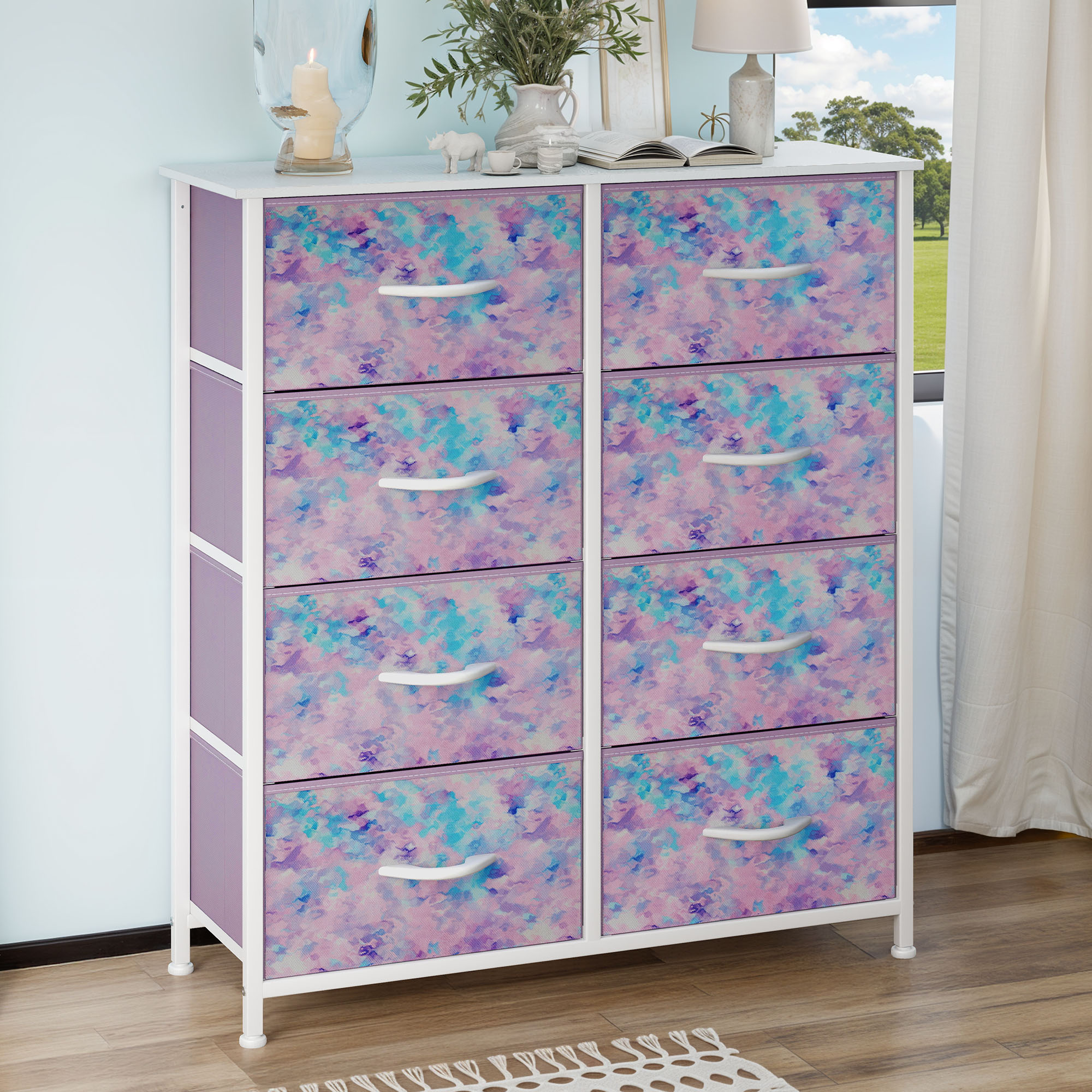 Uforic 8 Drawers Fabric Storage Dresser for , Closet, Living Room, Purple