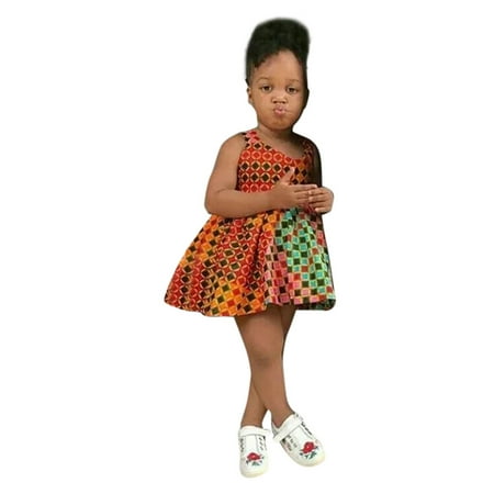

Dresses for Girls Sleeveless Mini Dress Casual Print Red 90
